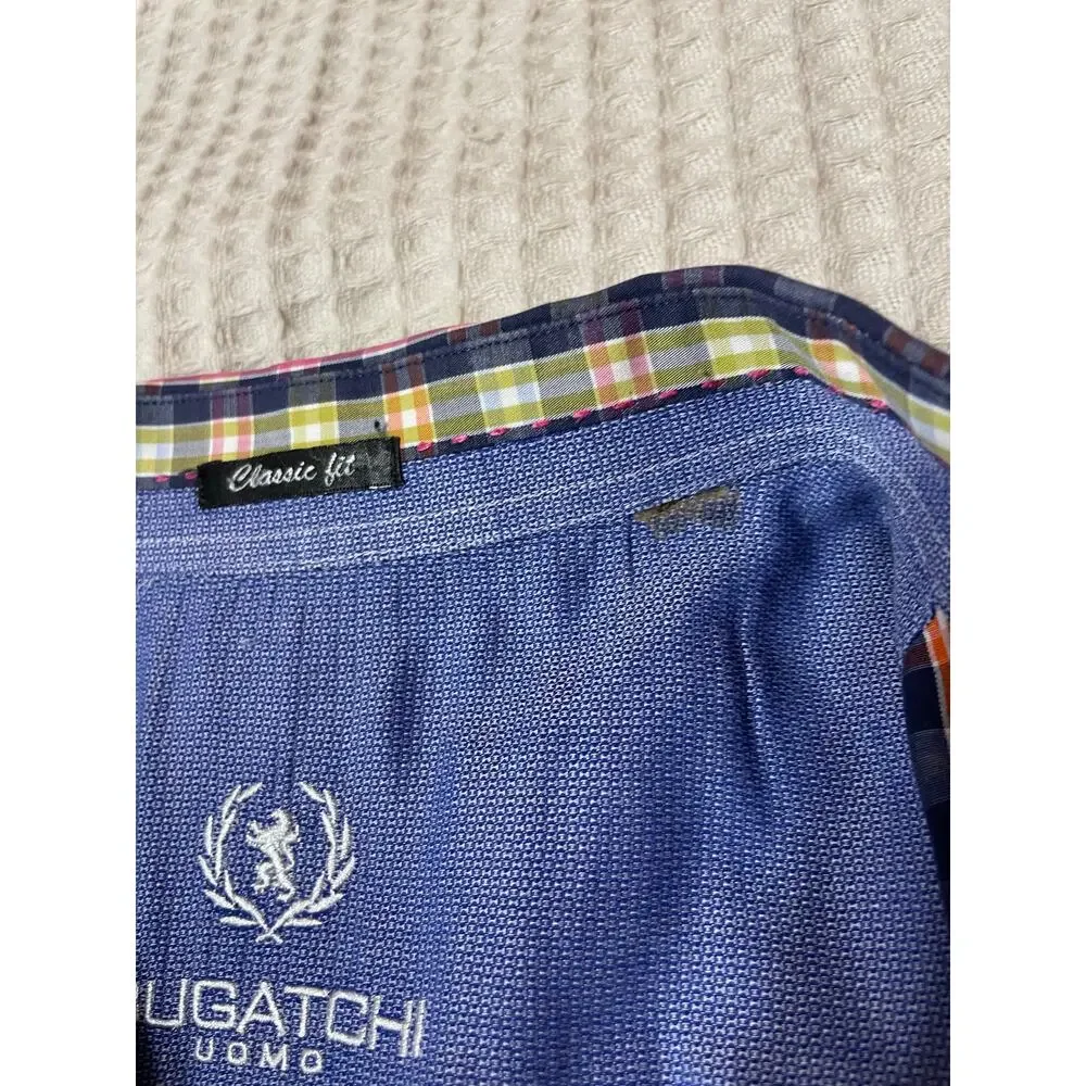 Bugatchi Men’s Casual Classic Fit Short Sleeve Multicolor Gingham Cotton Top XL - Picture 3 of 12